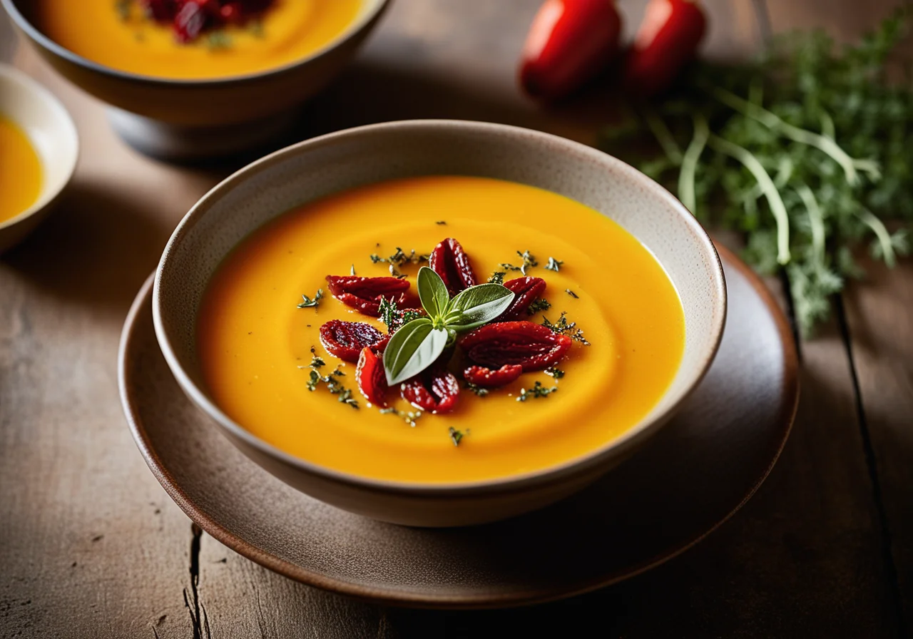 Carrot Soup with Dried Tomatoes