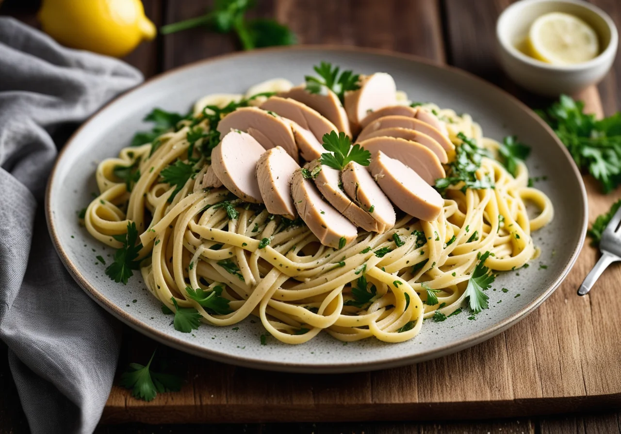 Pasta with Chicken and Herb Sauce