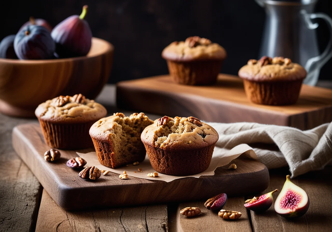 Ginger Muffins with Walnut and Fig