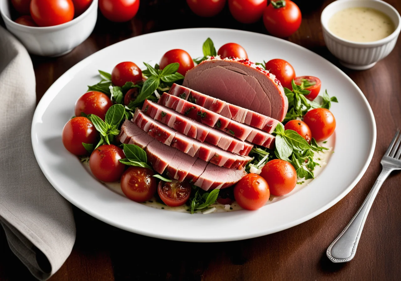 Cold Pork Roast with Tomato Dressing