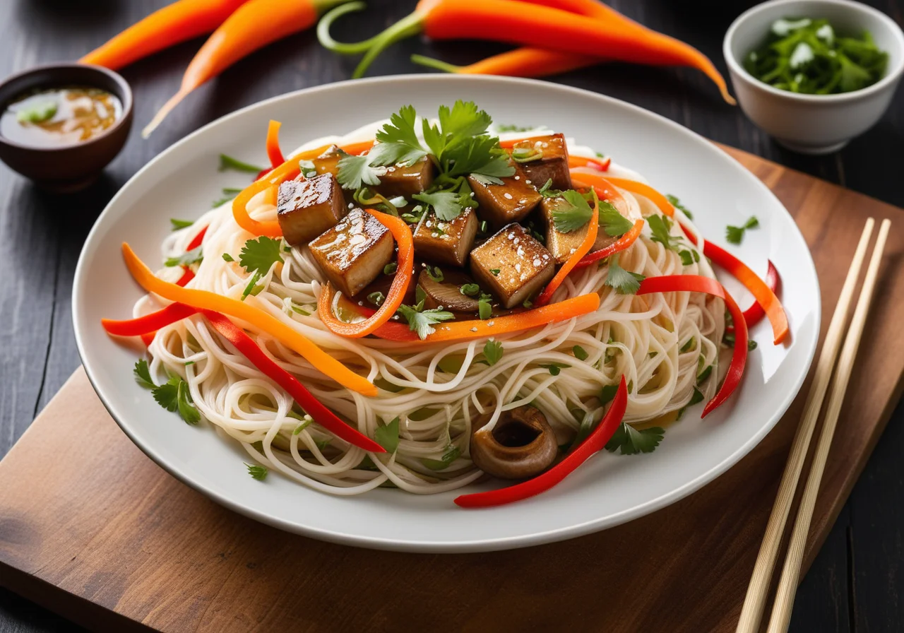 Glass Noodle Tofu Stir‑Fry with Vegetables