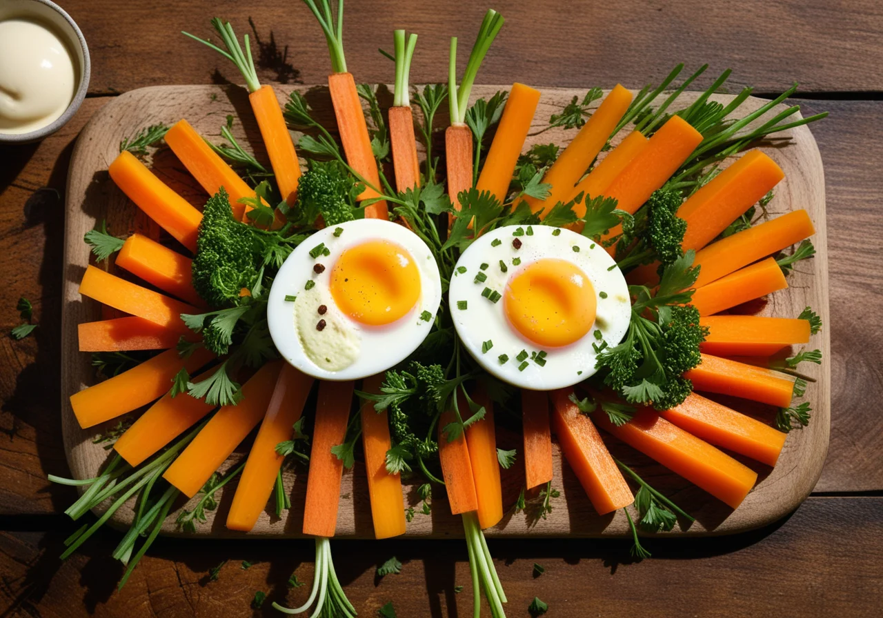 Egg-Hare on Vegetable Salad