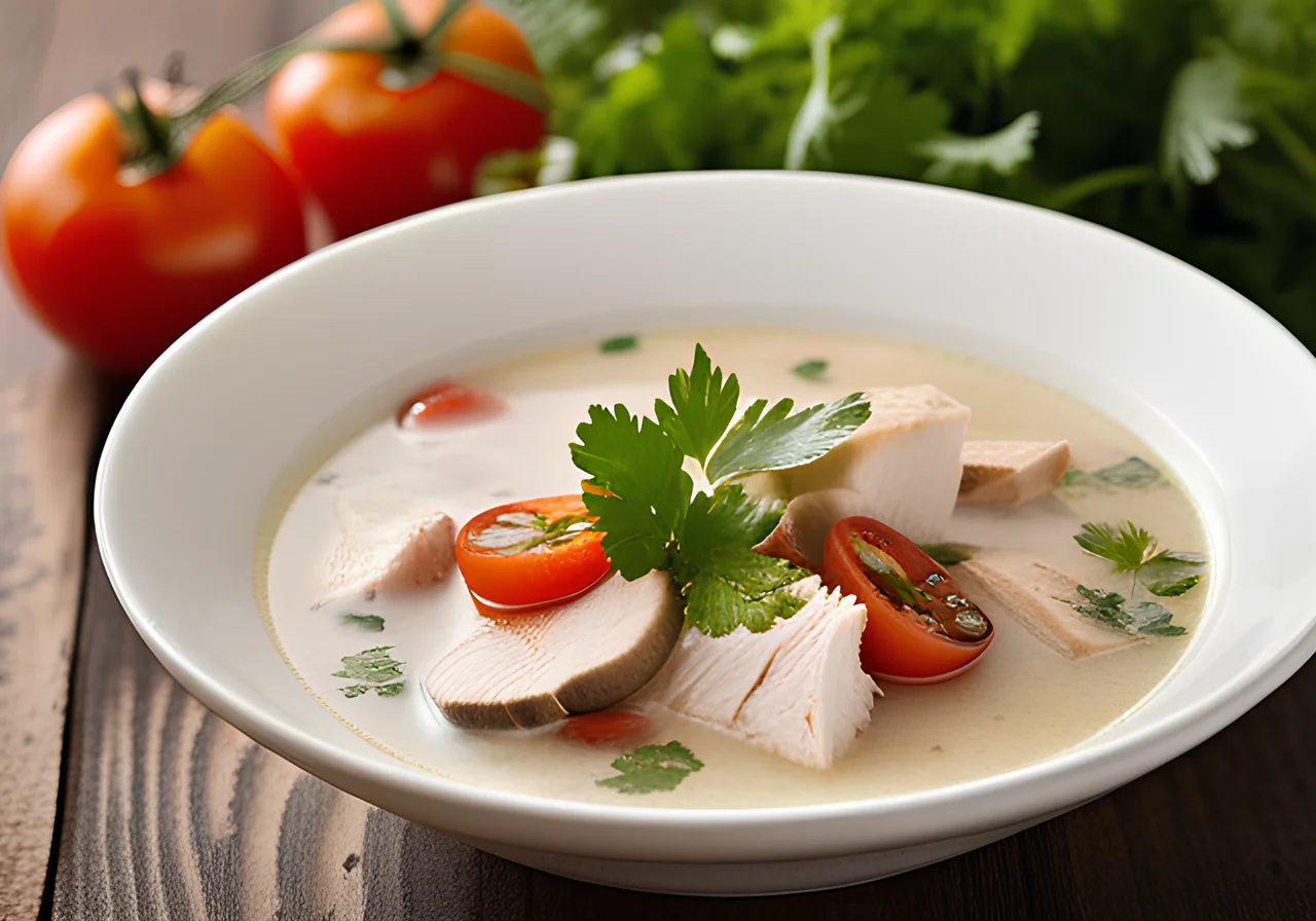 Coconut Chicken Soup with Mushrooms