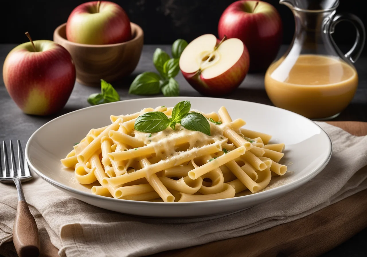 Cheese Pasta with Apple Sauce