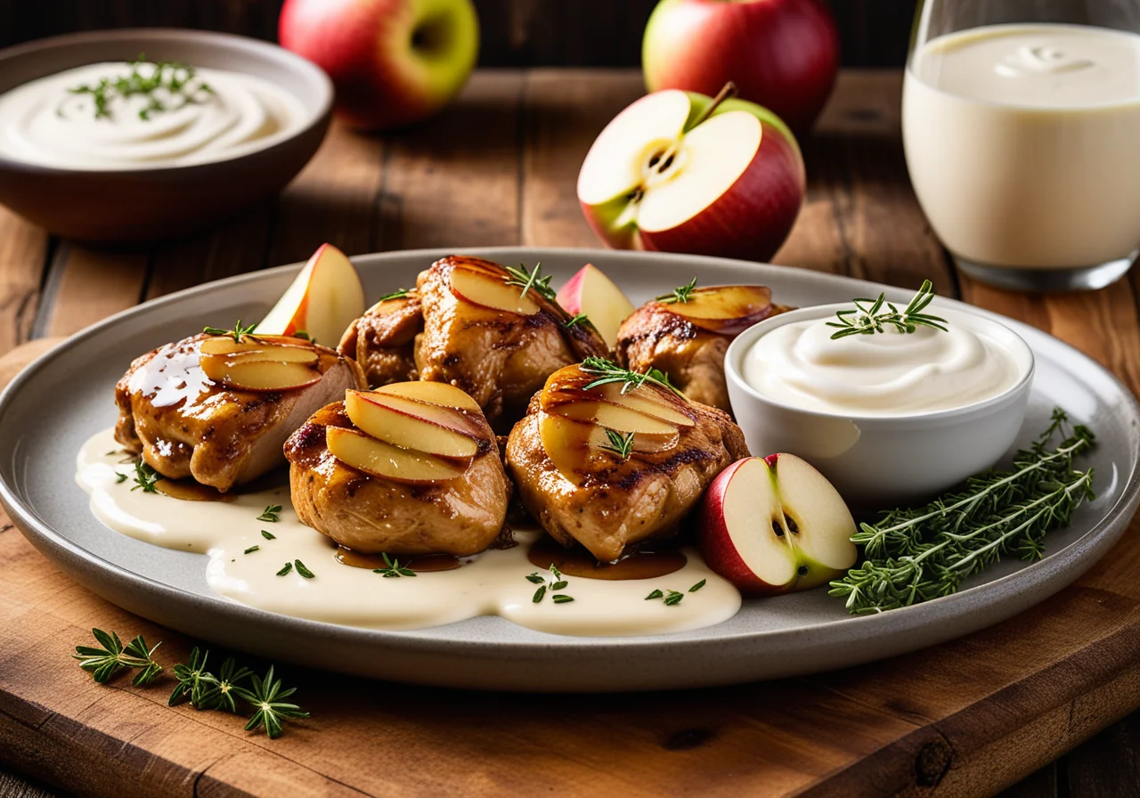 Chicken Thighs with Apple and Yogurt Sauce