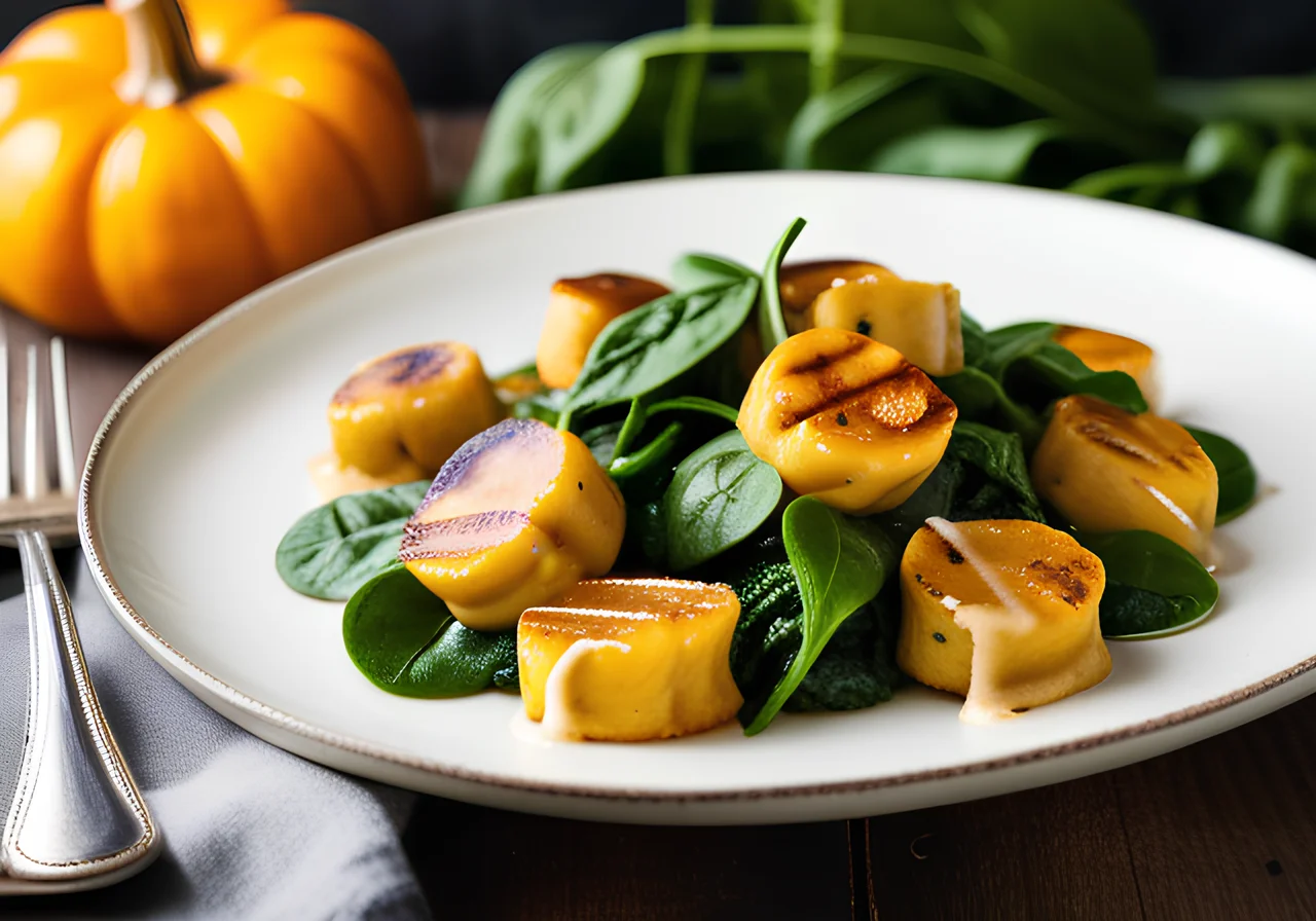 Pumpkin Gnocchi with Spinach