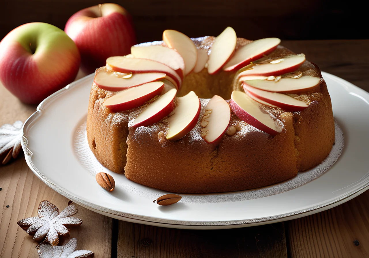 Submerged Apple Cake with Almonds