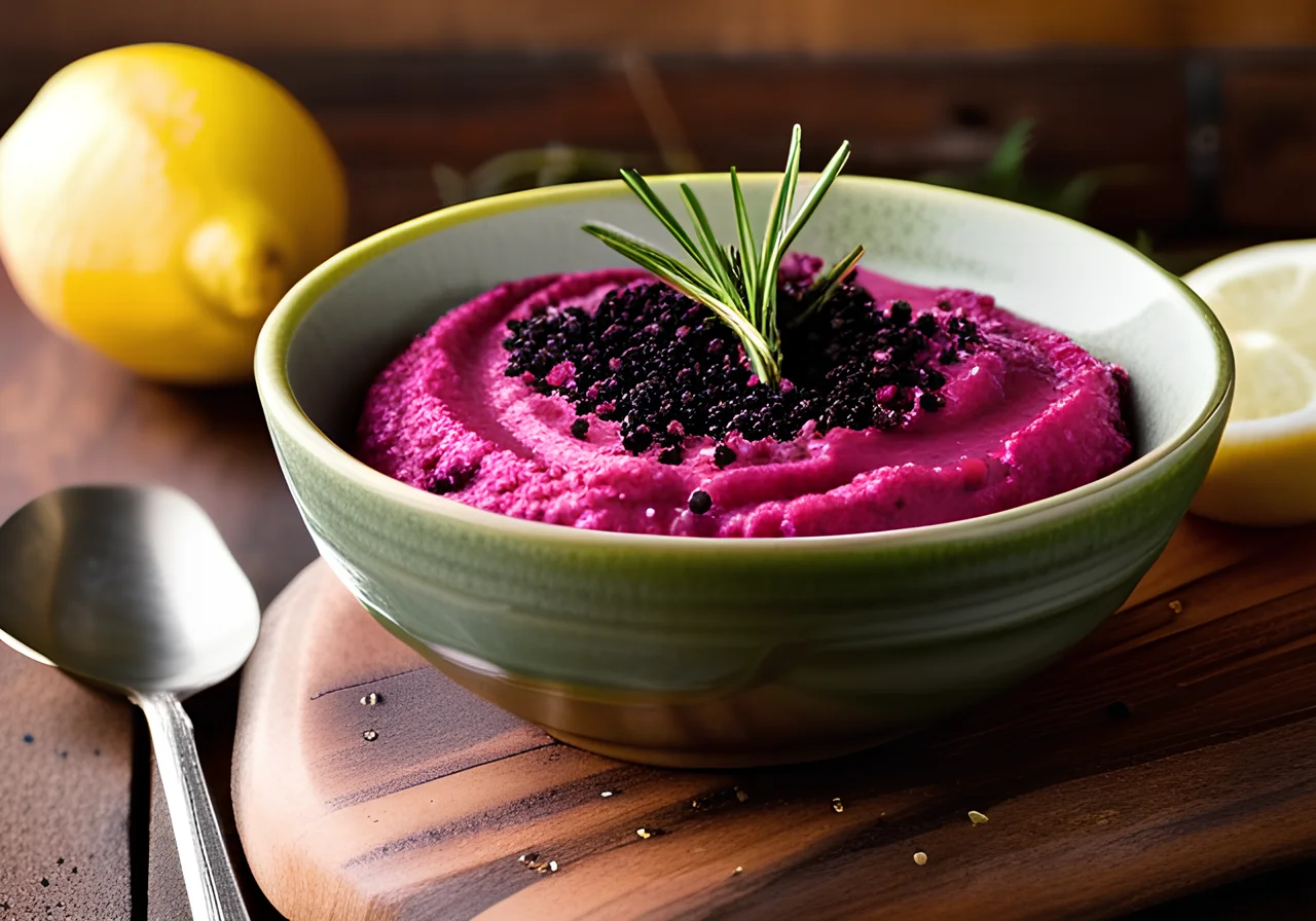 Beetroot Hummus with Horseradish