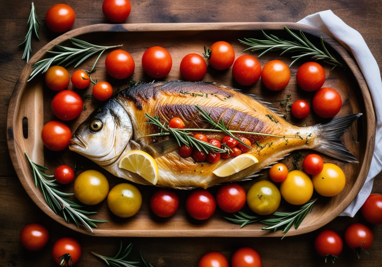 Stuffed Sea Bream with Tomatoes and White Bread