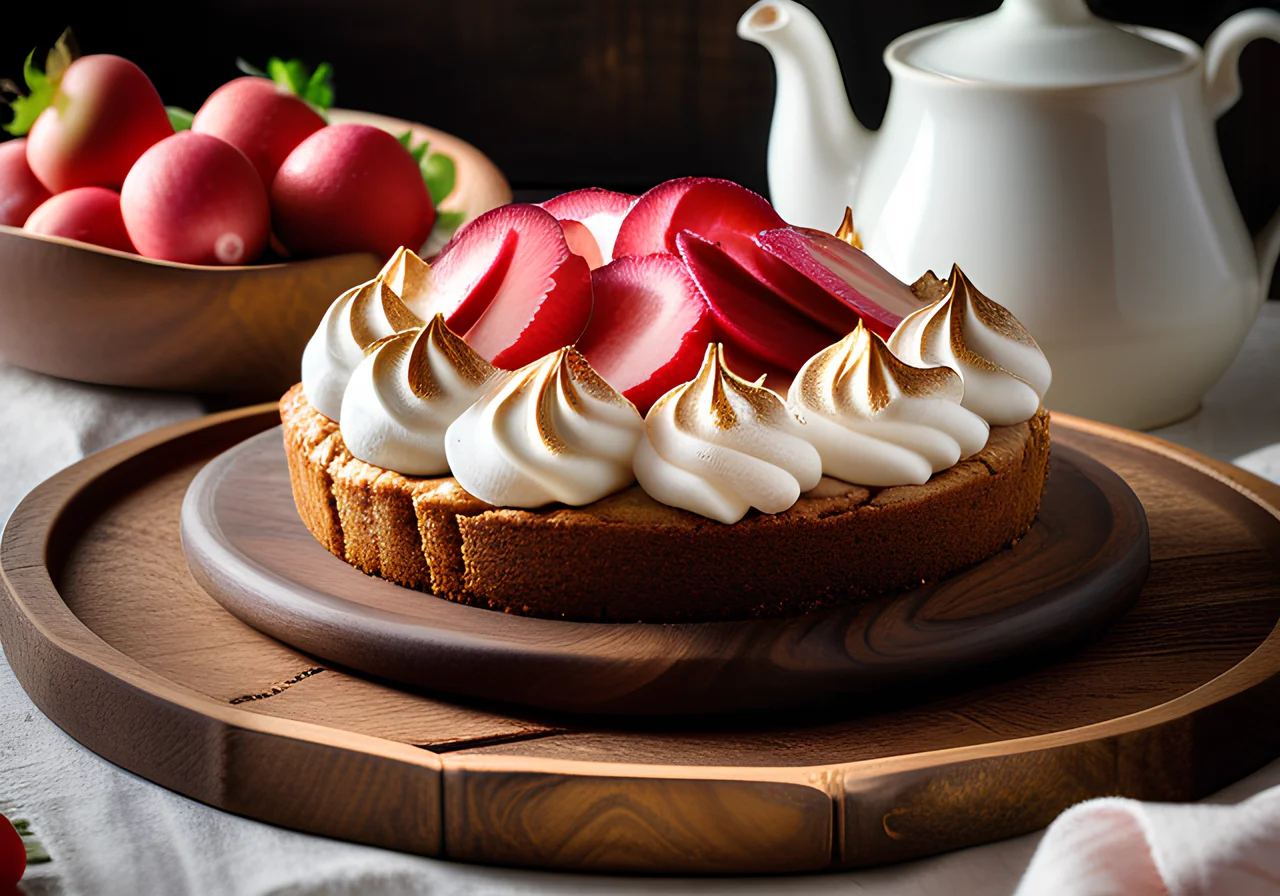 Rhubarb Cake with Meringue