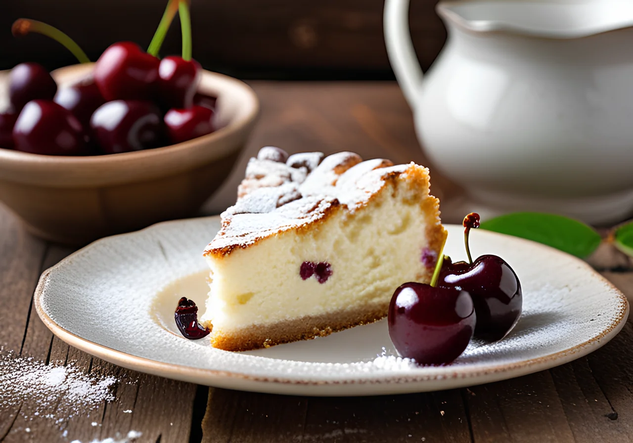Ricotta Quark Cake with Sour Cherries