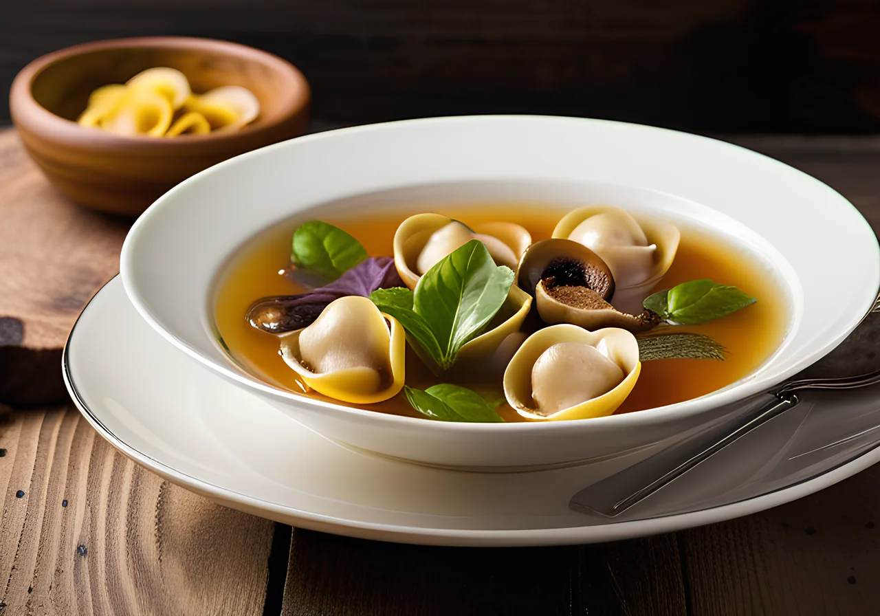 Clear Broth with Tortellini