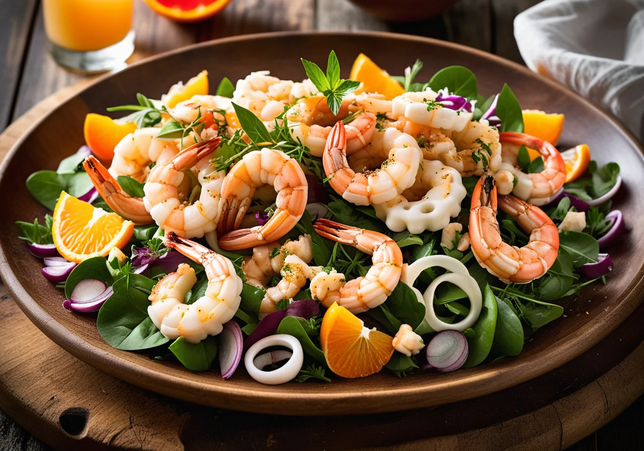 Seafood Salad with Orange Dressing