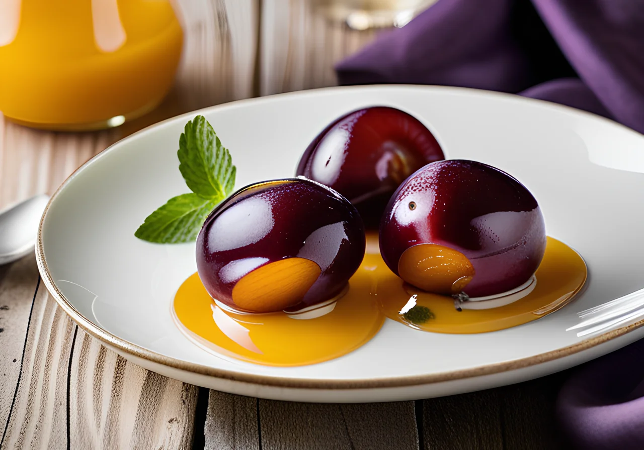 Poached Mirabelle Plums