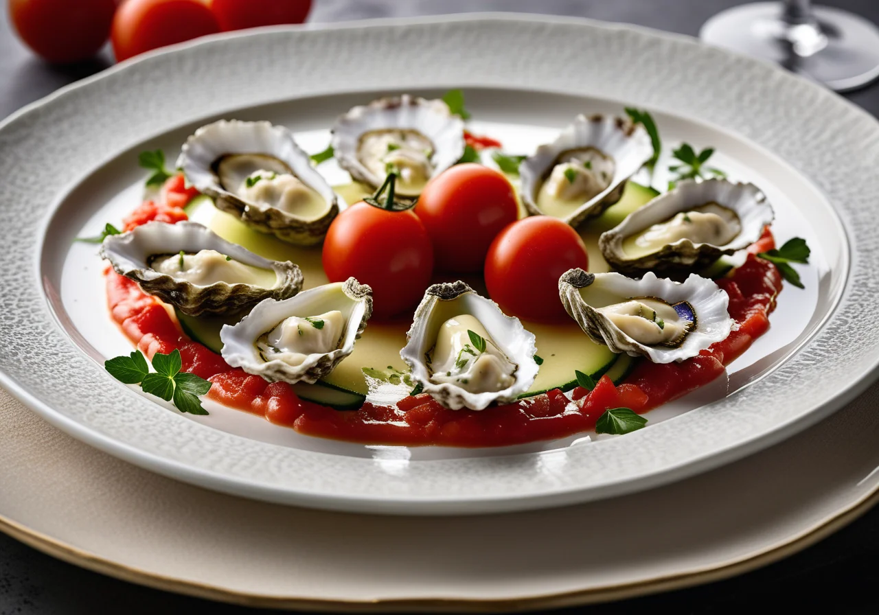 Oysters with Vegetables and Champagne Sauce