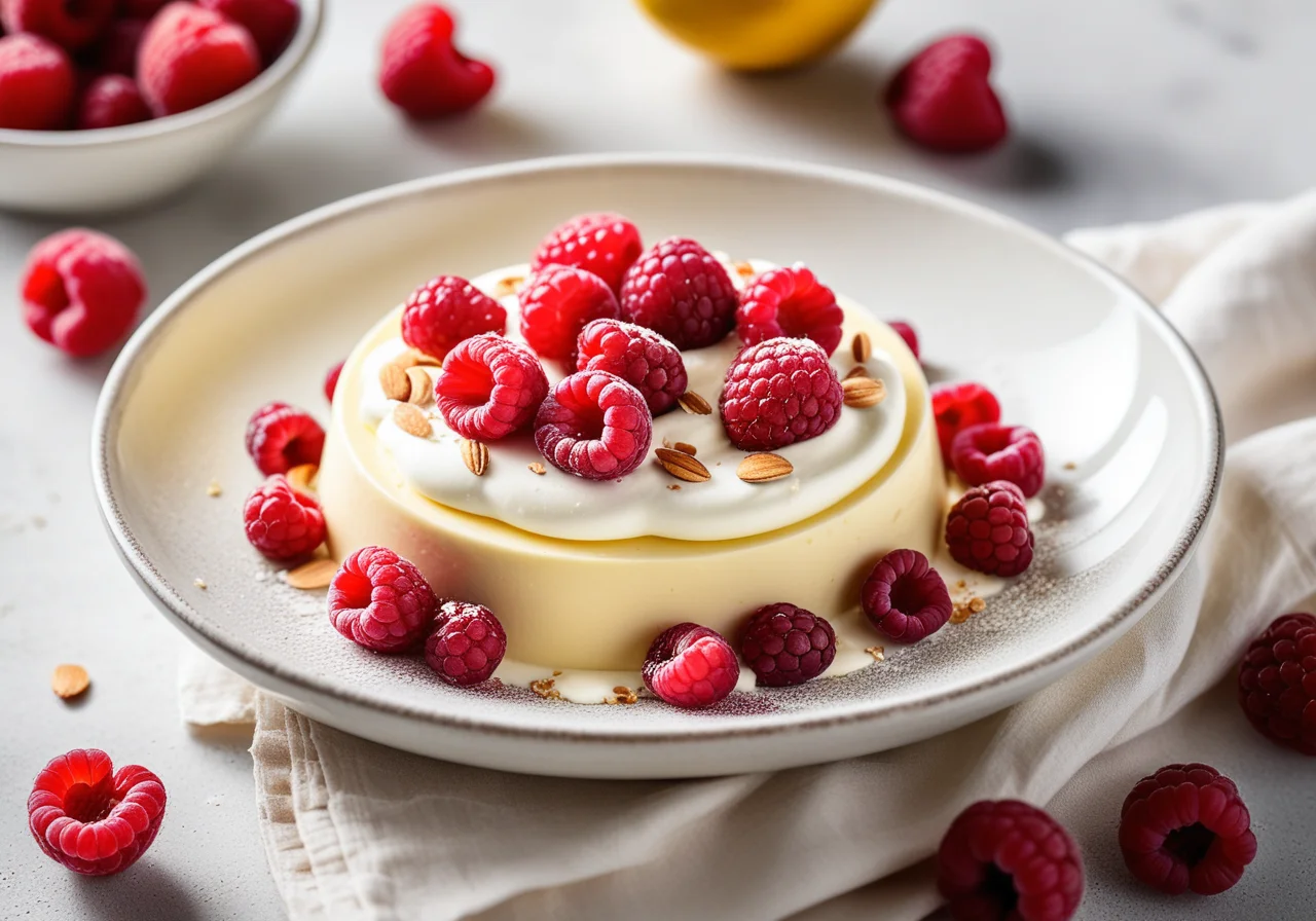 Ricotta Cream with Lemon and Raspberries