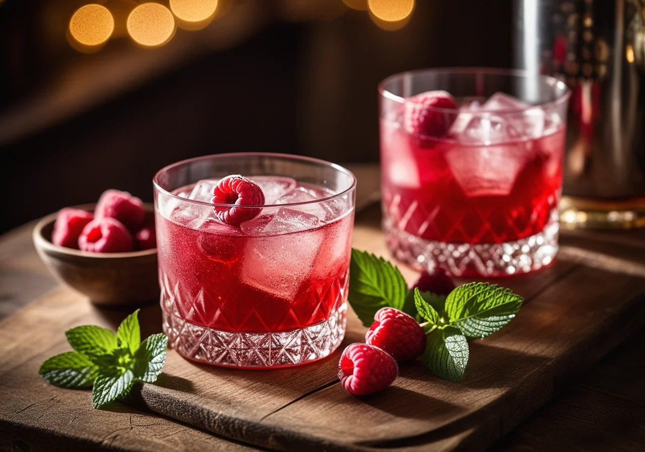 Rum Punch with Raspberries
