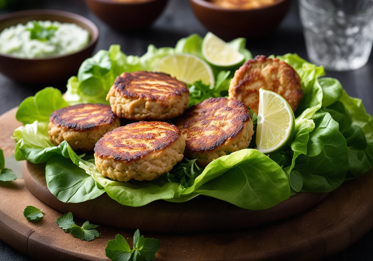 Chicken Patties with Salad