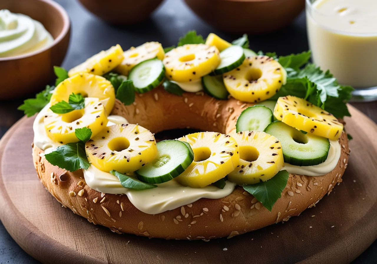 Pineapple‑Cucumber Bagel