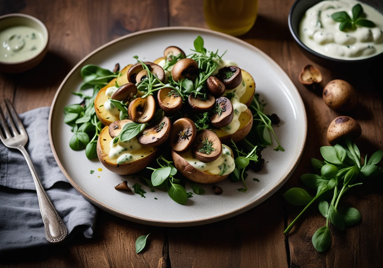 Oven-Baked Potatoes with Mushrooms
