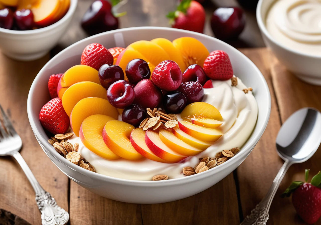 Muesli with Natural Yogurt and Fresh Fruits