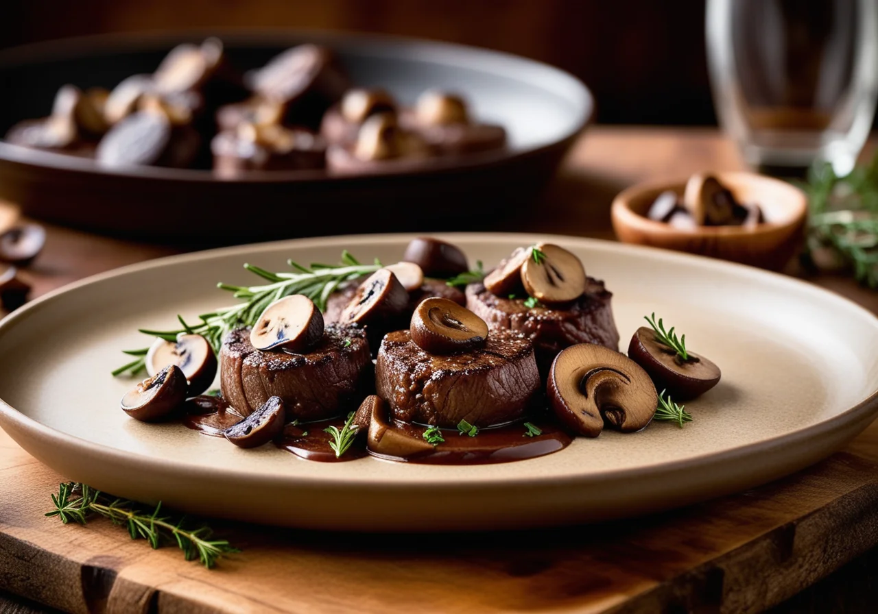 Venison Tenderloin with Mushrooms