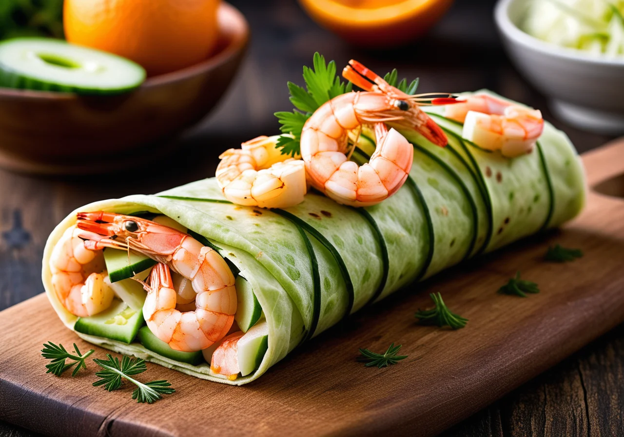 Cucumber and Shrimp Wraps