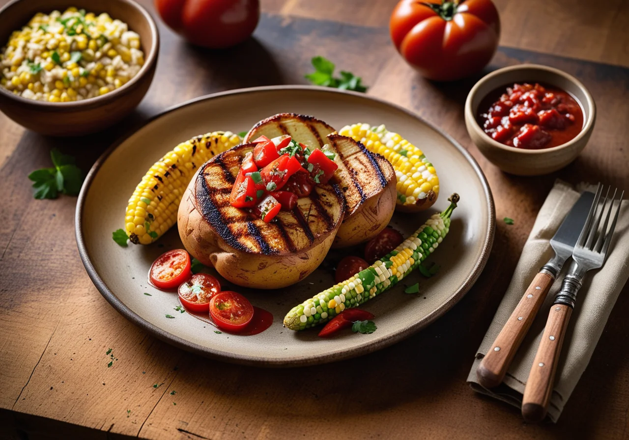 Grilled Chicken Breast with Foil Potatoes