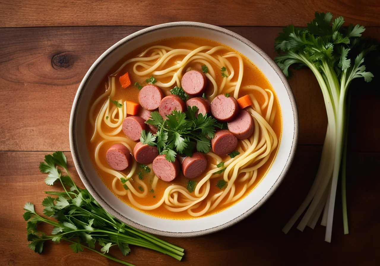 Noodle Soup with Sausage