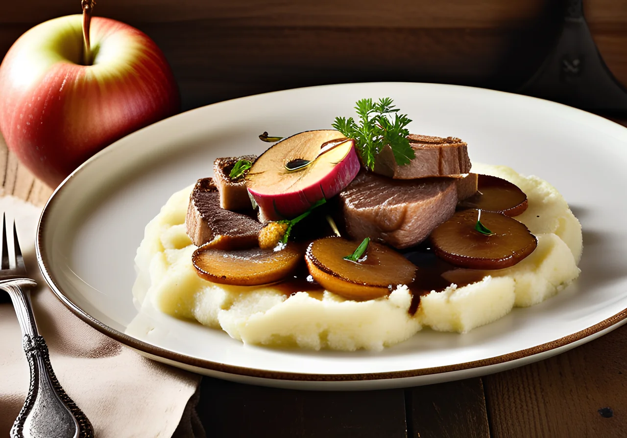 Veal Liver with Mashed Potatoes