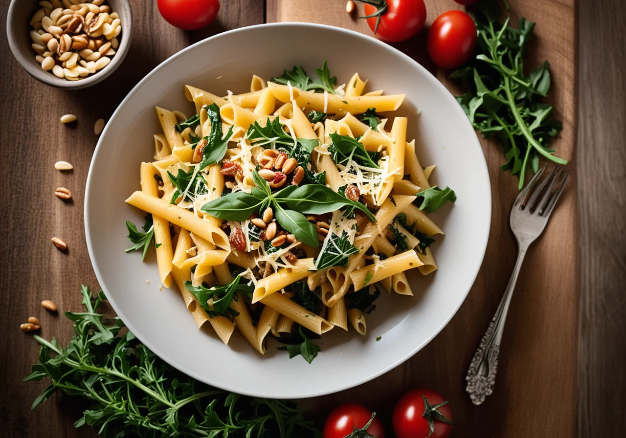 Pasta with Sun-Dried Tomatoes and Pine Nuts
