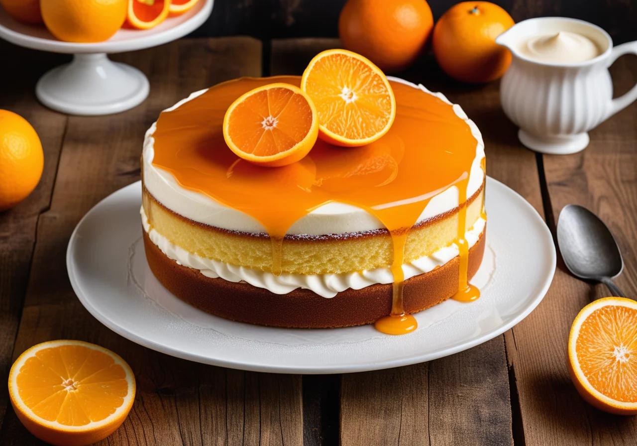 Orange Cake with Mousse Filling