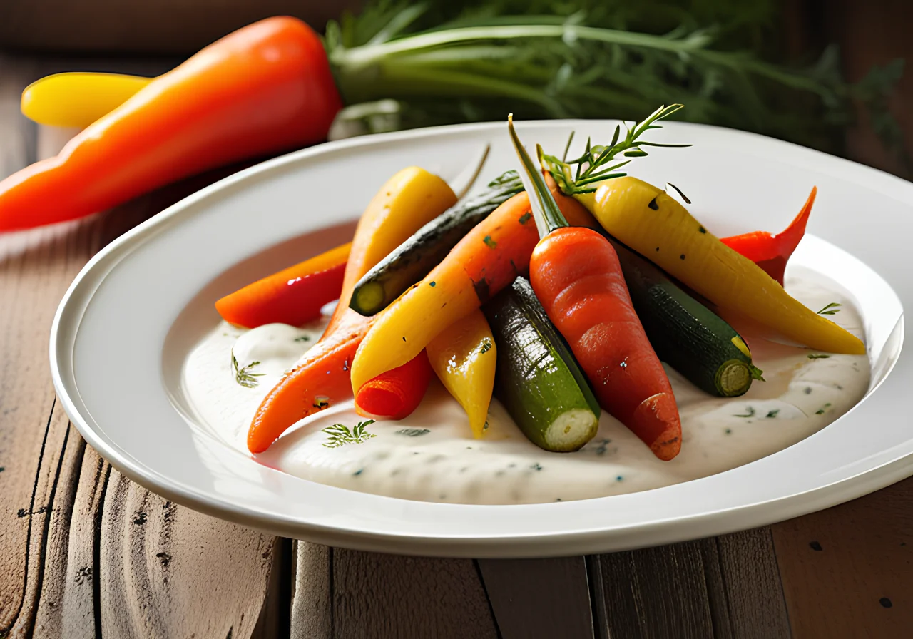 Colorful Vegetables with Yogurt Sauce