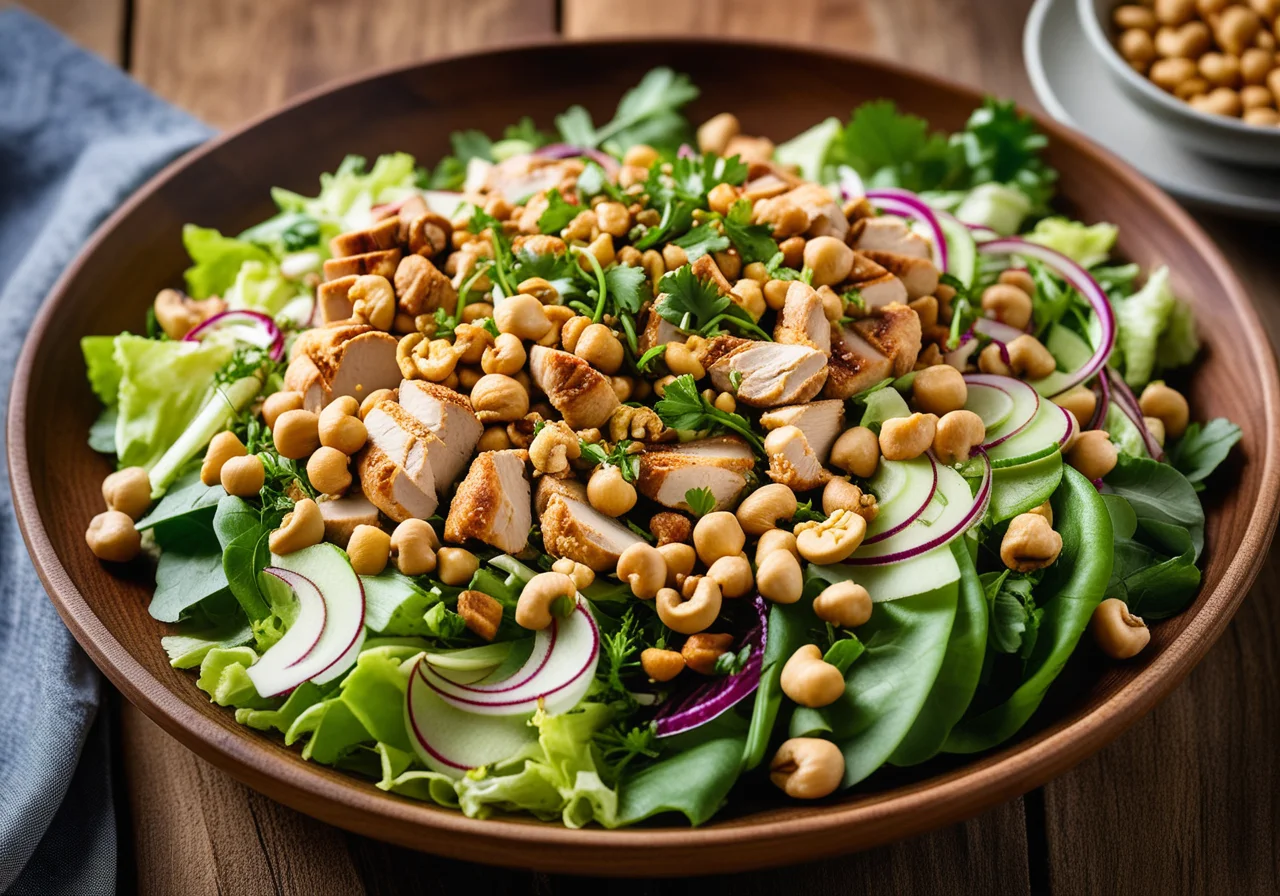 Chicken, Chickpea, and Cashew Salad