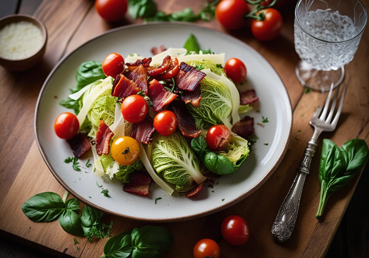 Braised Savoy Cabbage with Tomatoes