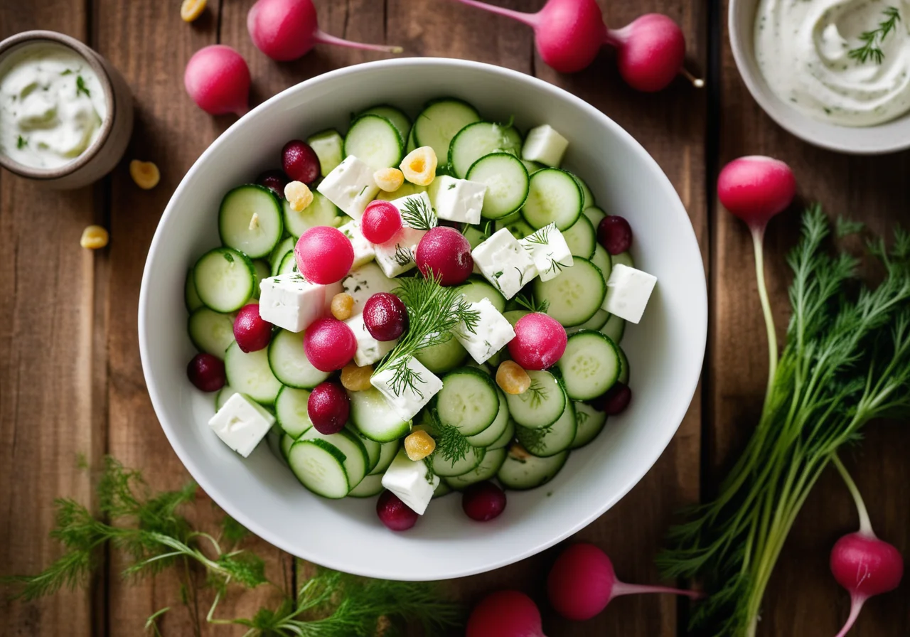 Radish-Cucumber Salad with Quark