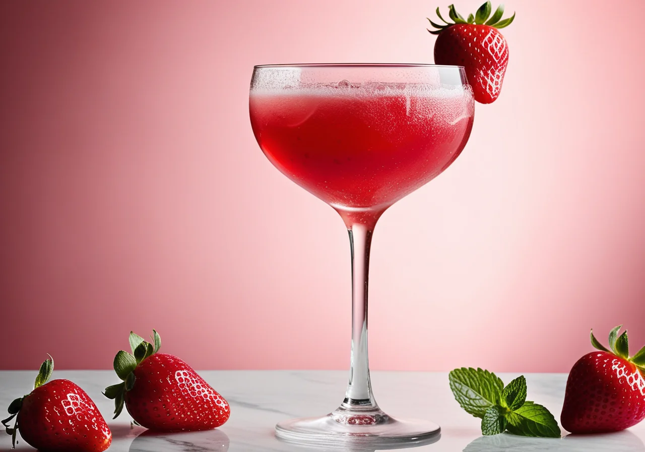 Strawberry Cocktail with Champagne
