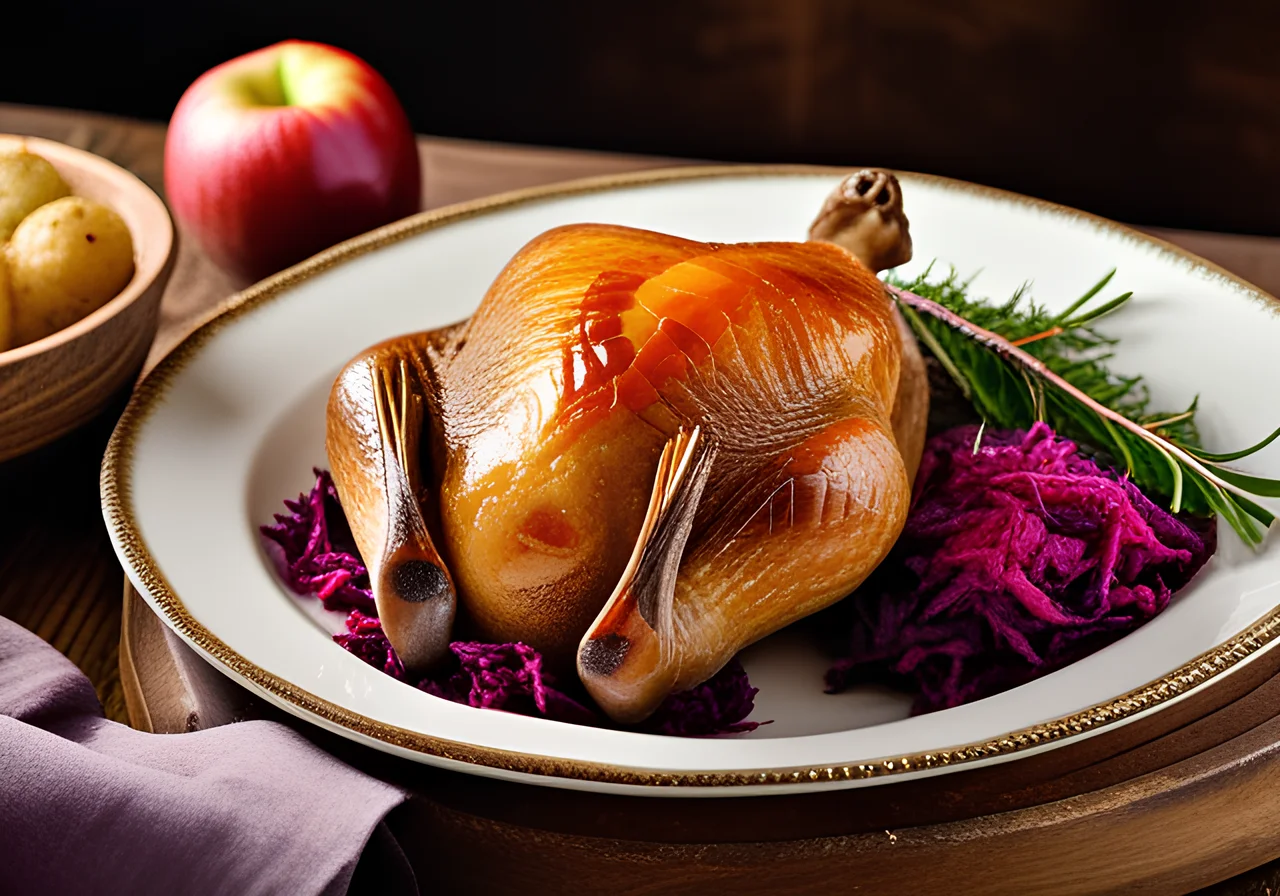 Goose with Stuffing and Sides