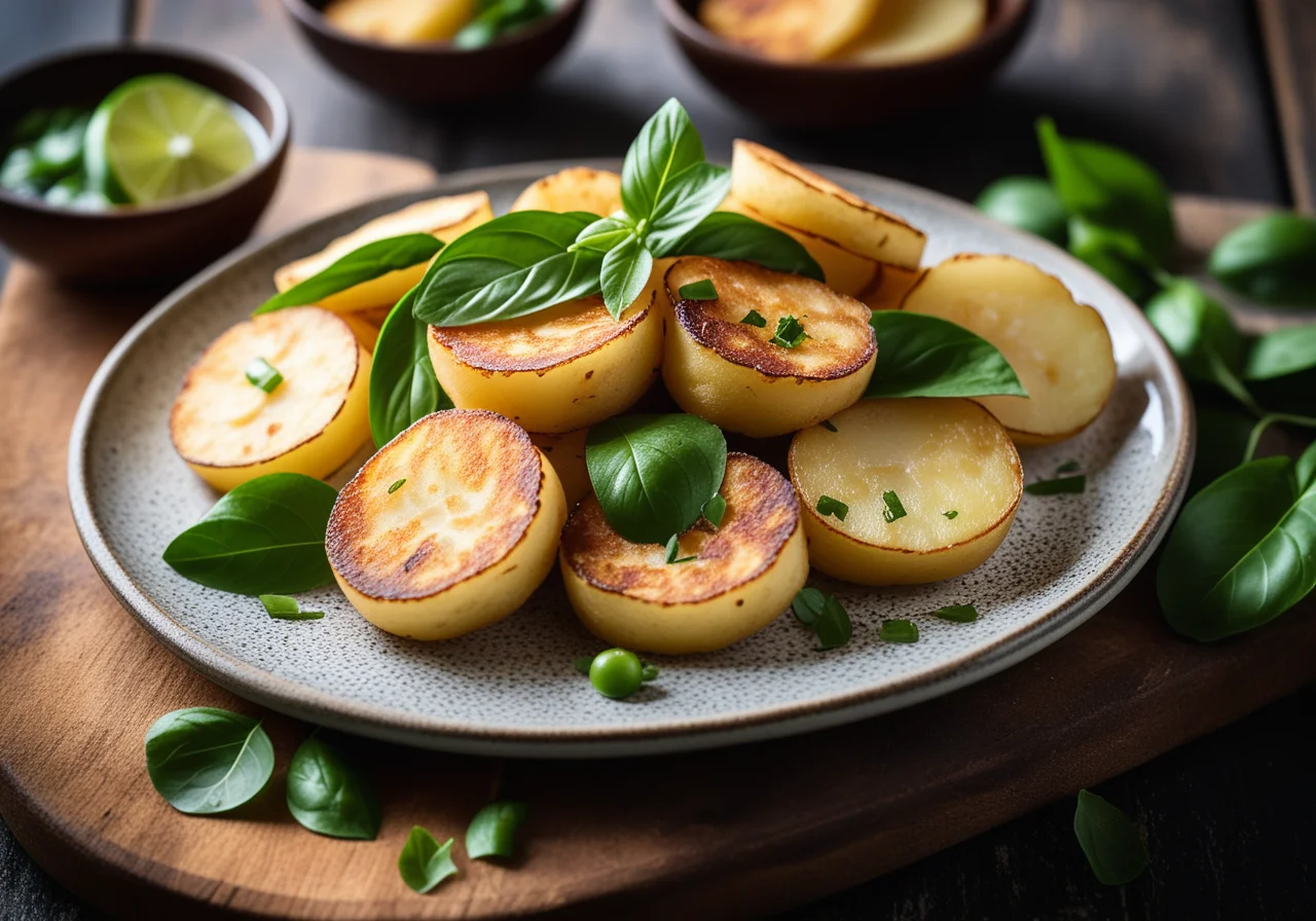 Cod with Fried Potatoes and Thai Basil