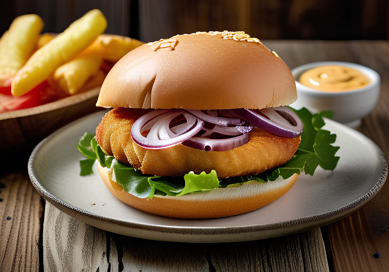 Fish Burger with Curry Mayo