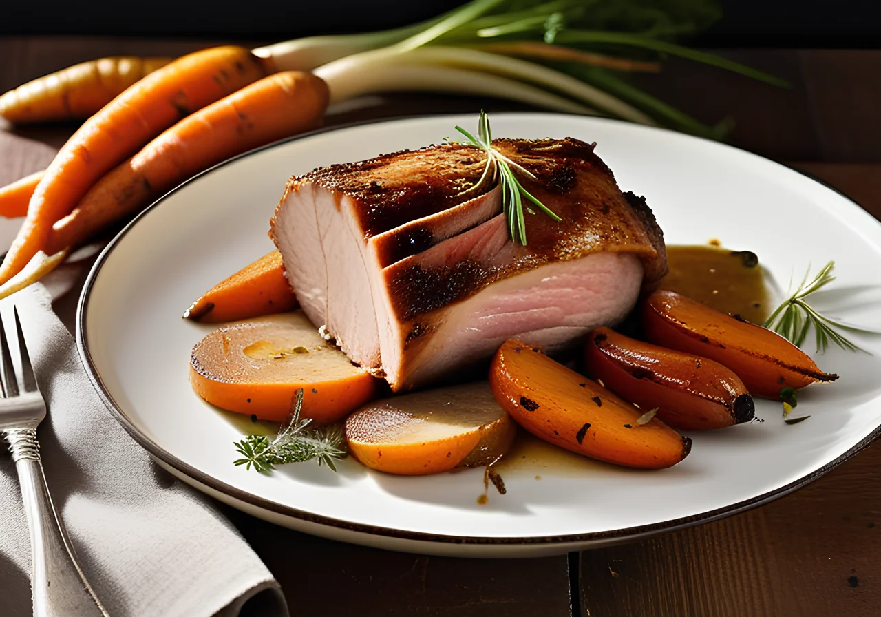 Pork Roast with Vegetables in a Römertopf