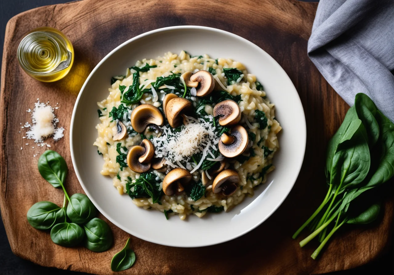 Mushroom Spinach Risotto