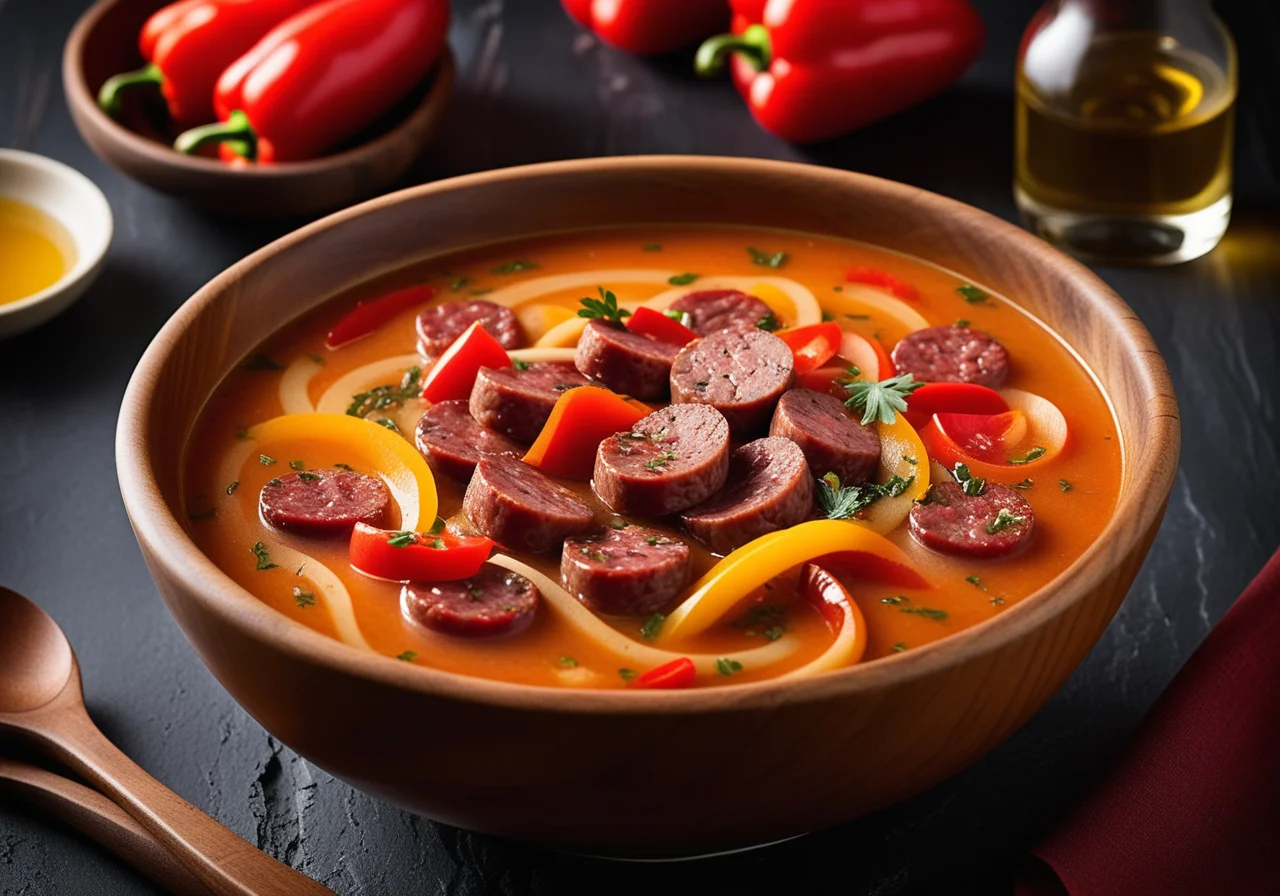 Kuttel Soup with Vegetables and Spanish Sausage