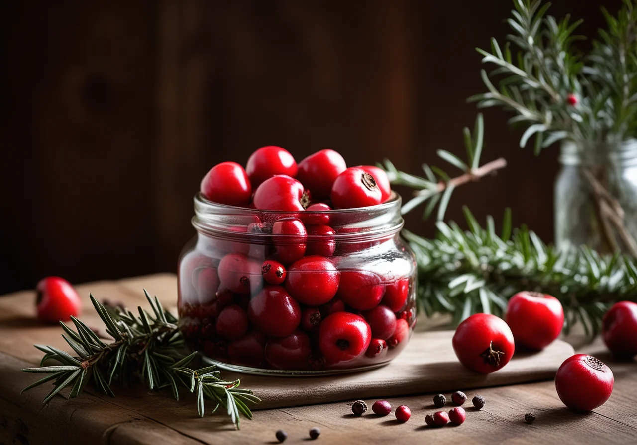 Sweet and Sour Pickled Rosehips