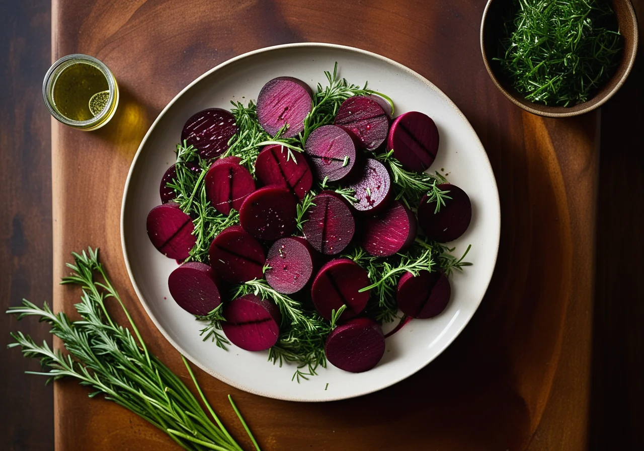 Red Beet Salad with Chives