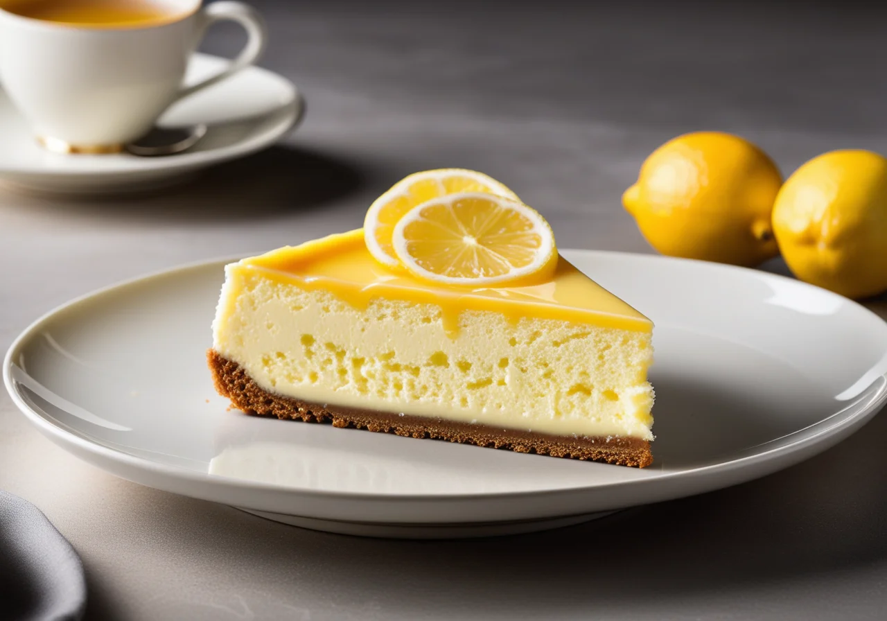 Lemon Cheesecake with Sponge Base