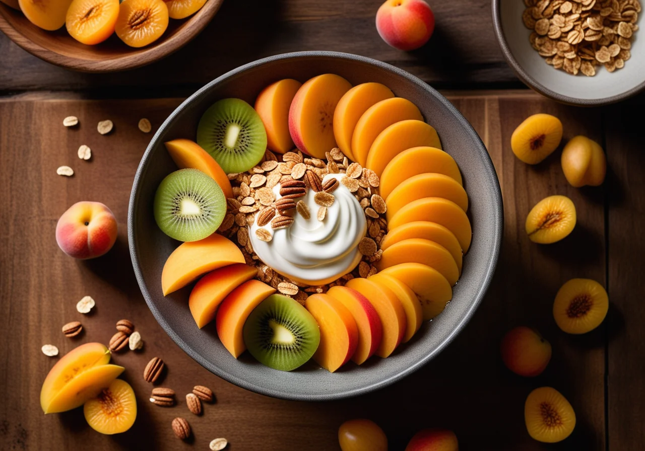 Skyr Bowls with Fruits and Muesli Croûtons