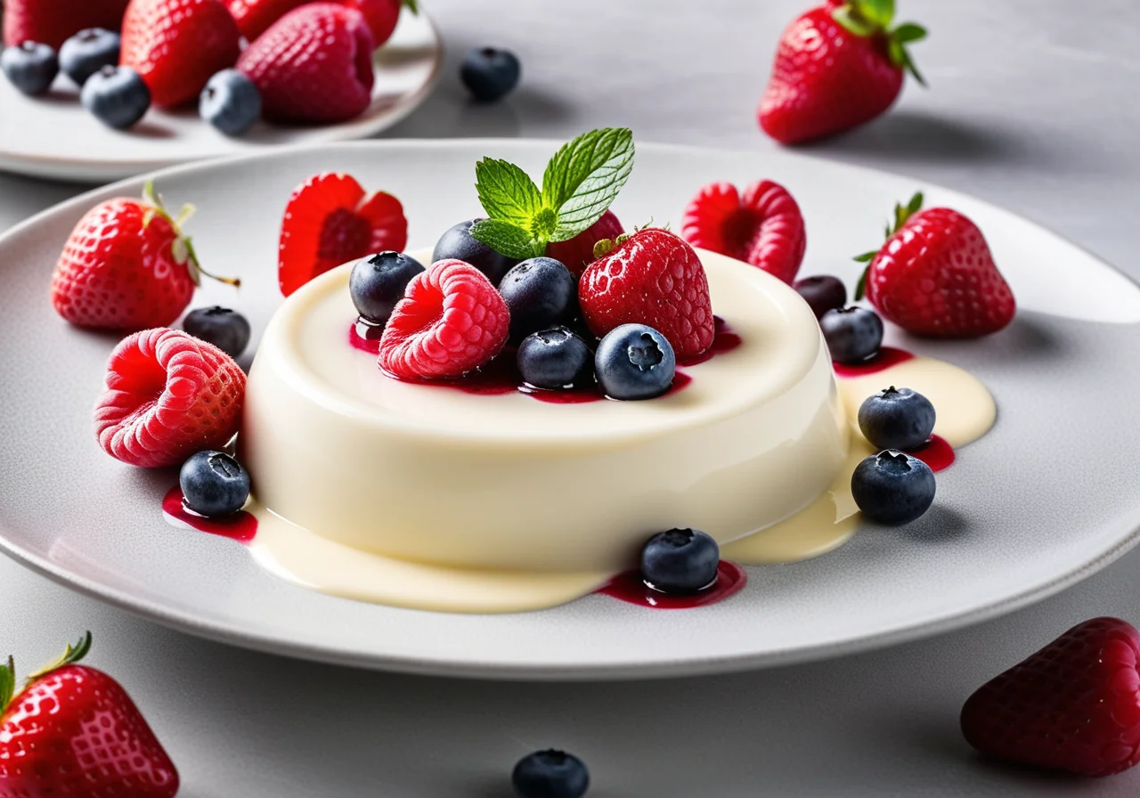 Buttermilk Panna Cotta with Berries