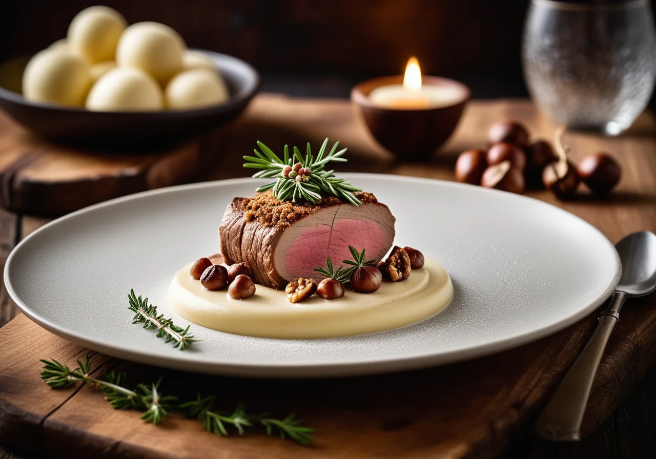 Veal Fillet with Chestnut Topping