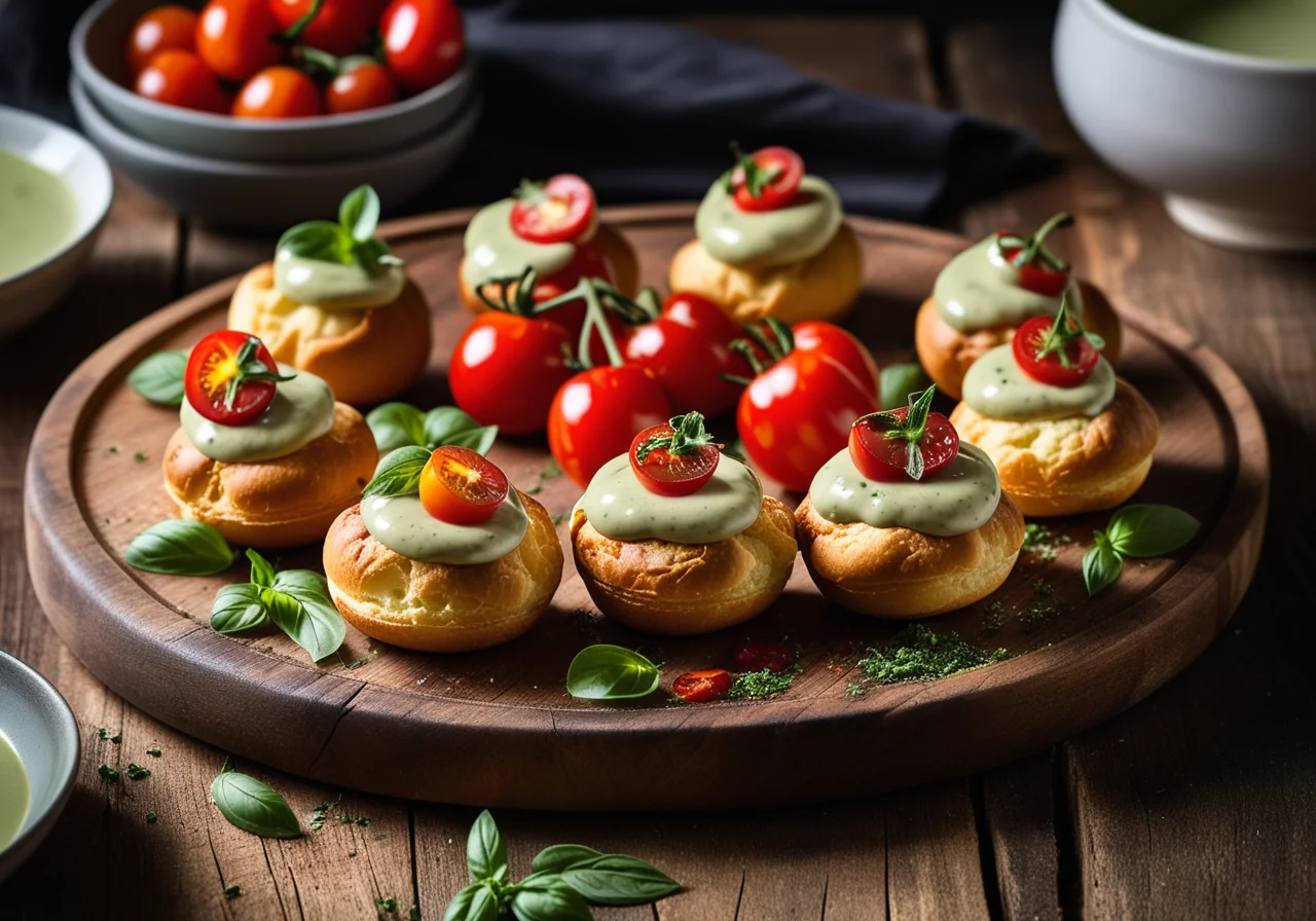 Profiteroles with Herb Cream Filling